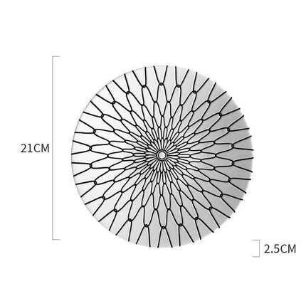 Stylish Black Geometric Dinner Plates - Luxe Dining Essentials for Exquisite Meals