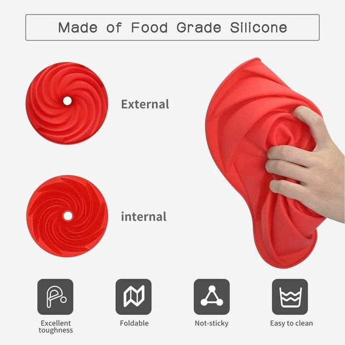 Spiral Silicone Cake Mold with Quick-Release Feature for Exquisite Desserts