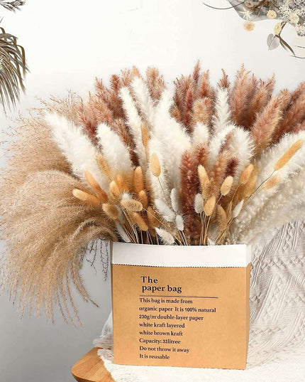 Dried Pampas Grass Bouquet - Elegant Rustic Decor for Homes and Weddings