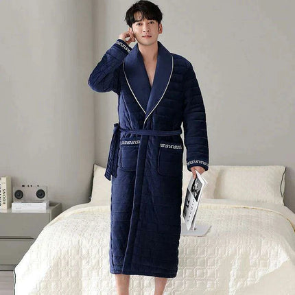 Men's Luxurious Quilted Cotton Kimono Robe - Ultimate Winter Comfort