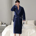 3-Layer Quilted Winter Bathrobe for Men - Soft Cotton Kimono Dressing Gown