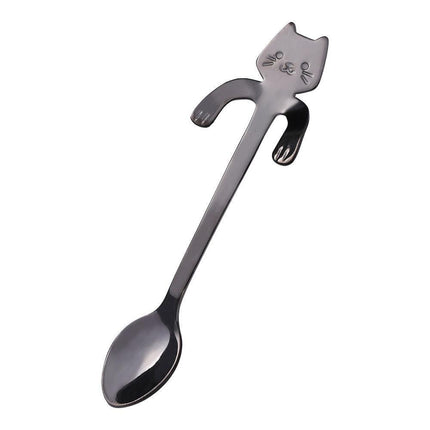 Whimsical Cat-Inspired Stainless Steel Spoon Set in Stylish Tones