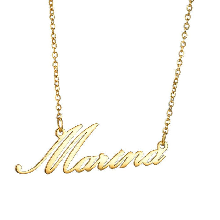 Golden Custom Name Stainless Steel Choker Necklace - Women's Fashion Essential