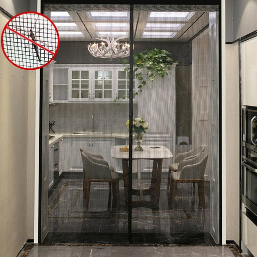 1 Set Summer Anti Mosquito Insect Fly Bug Curtains Net Automatic Closing Door Screen Kitchen Curtains ployester fiber Curtains-0-Très Elite-A-Black-80X210CM-Très Elite