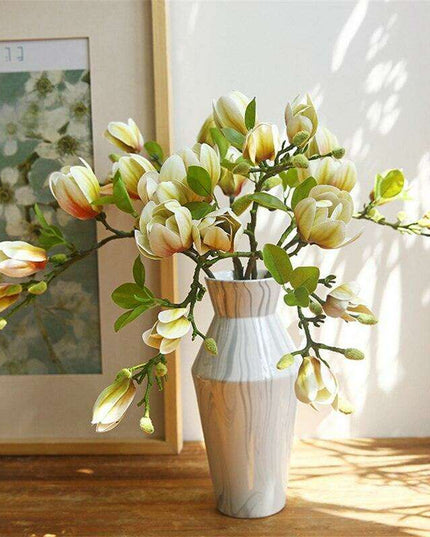 Realistic Magnolia Blossom Stem - Elegant Floral Decor for Any Occasion