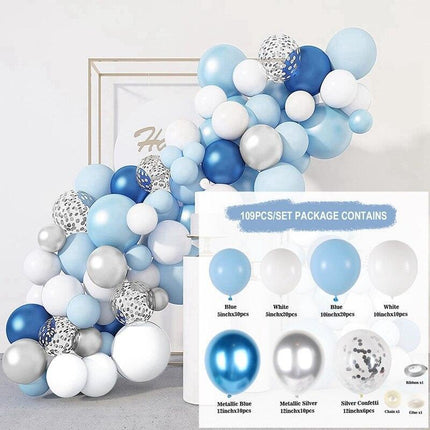 Elegant Blue Macaron Balloon Arch Kit - Transform Your Celebrations with Luxurious Style