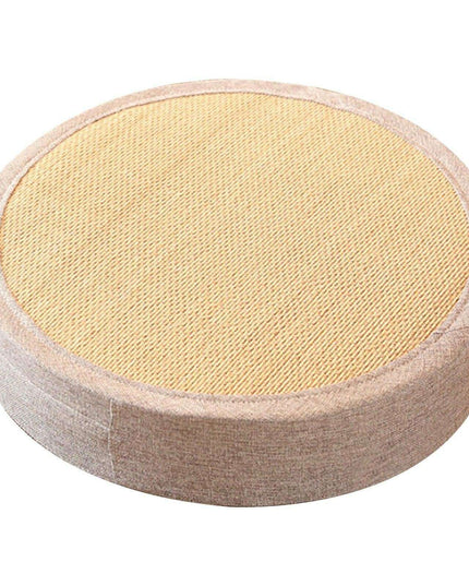 Serene Cattail Japanese Futon Meditation Cushion - Hand-Woven Round Floor Pillow