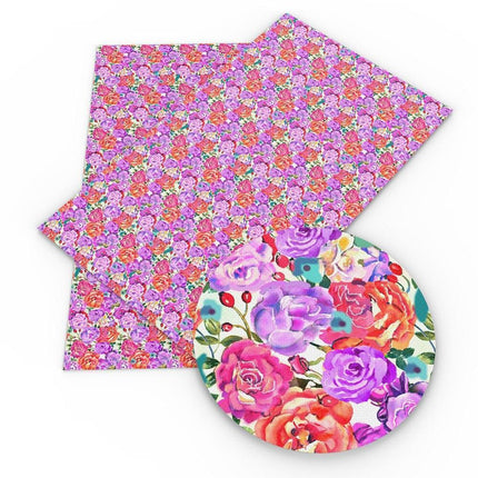 Charming Floral Synthetic Leather Craft Sheets - Essential for Creatives