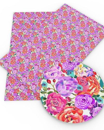 Charming Floral Synthetic Leather Craft Sheets - Essential for Creatives