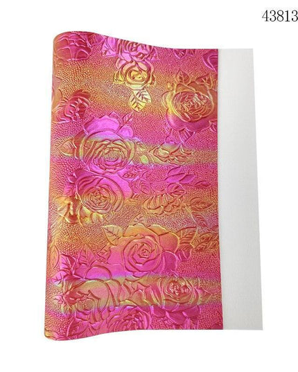 Elegant Rose Embossed Faux Leather Craft Sheets for Creative Projects