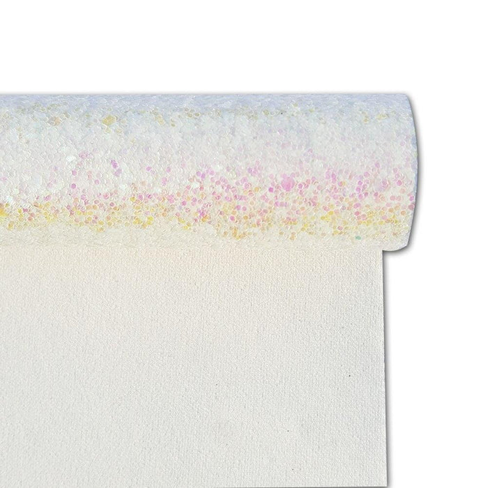 White Sparkle Faux Leather Crafting Roll for Glamorous DIY Projects