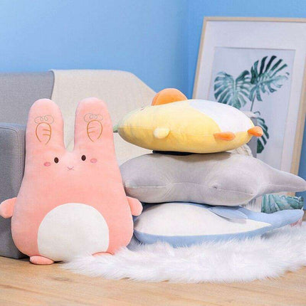Charming Plush Animal Pillow Set - Whimsical Whale, Elephant, and Duck for Kids' Room Decor and Thoughtful Gifts