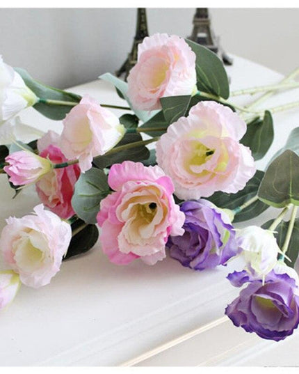 Nordic Floral Serenity: Eustoma and Platycodon Grandiflorum Silk Bouquet