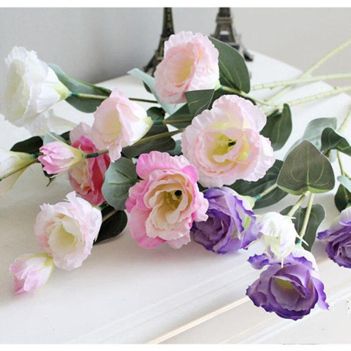 Nordic Eustoma and Platycodon Grandiflorum Artificial Silk Flower Arrangement