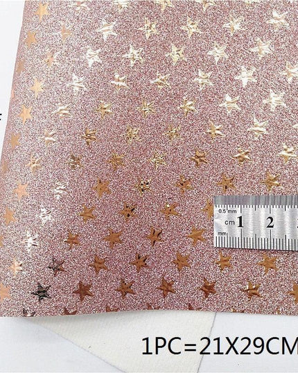 Sparkling Rose Gold Glitter Leather Crafting Sheet - Transform Your DIY Projects with Elegance