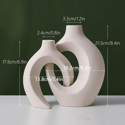 Nordic Elegance Ceramic Vase Duo - Perfect for Modern Home Decor