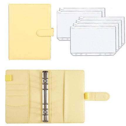 Elegant A6 Budget Planner Organizer with Customizable Loose-Leaf Pages and Secure Zippered Pockets - Stylish Financial Management Tool for Effortless Budgeting