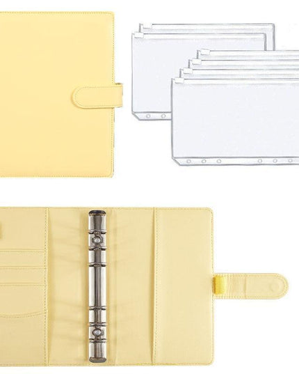 Elegant A6 Budget Planner Organizer with Customizable Loose-Leaf Pages and Secure Zippered Pockets - Stylish Financial Management Tool for Effortless Budgeting