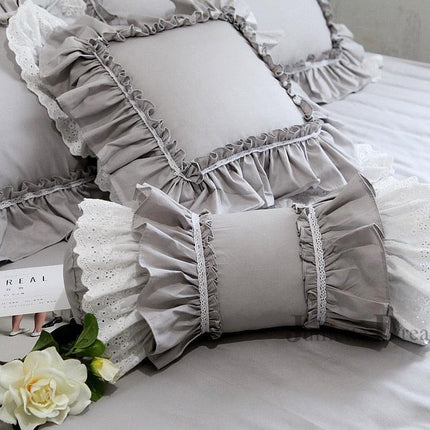 Luxe Artisan White Lace Pillow Ensemble