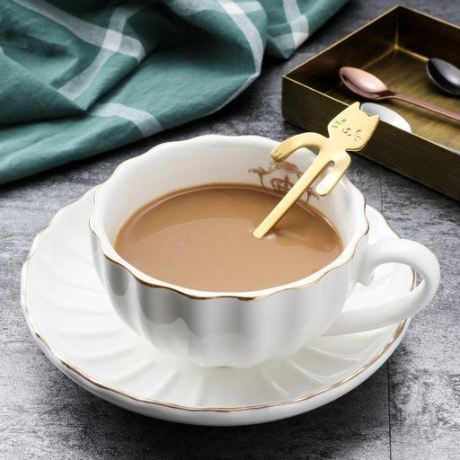 Charming Cat-Shaped Stainless Steel Coffee Spoon Set