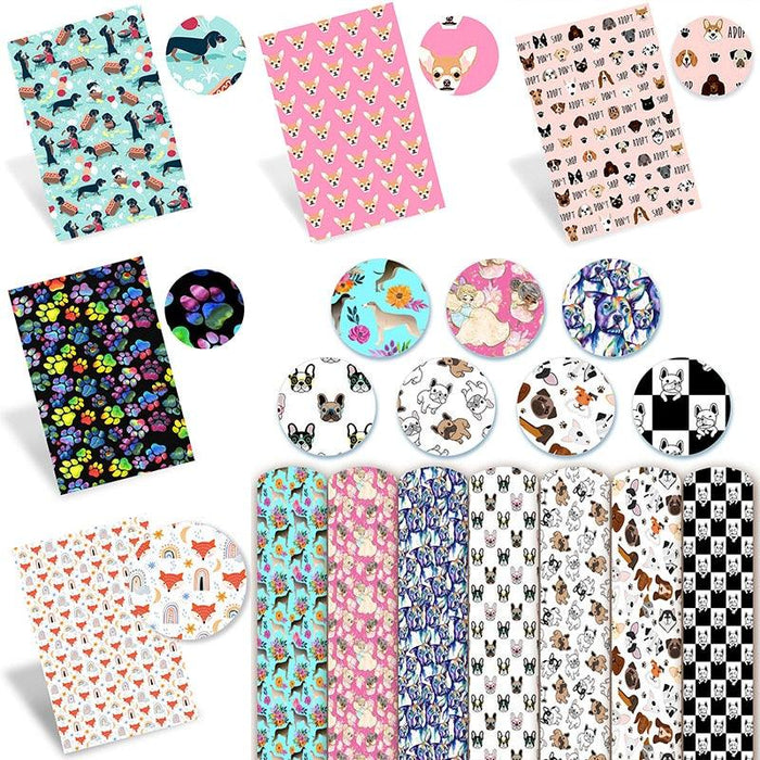 Puppy Pals Faux Leather Crafting Kit with Adorable Dog Prints