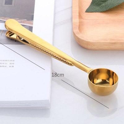 Golden Espresso Elegance Clip Spoon - Elevate Your Coffee Ritual