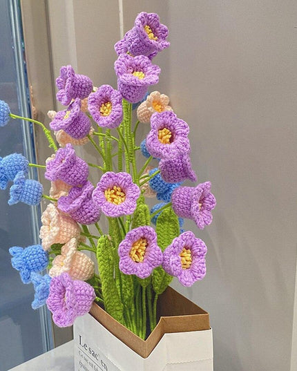 Delightful Handcrafted Milk Cotton Flower Arrangement with Tulips, Daisies, and Bellflowers