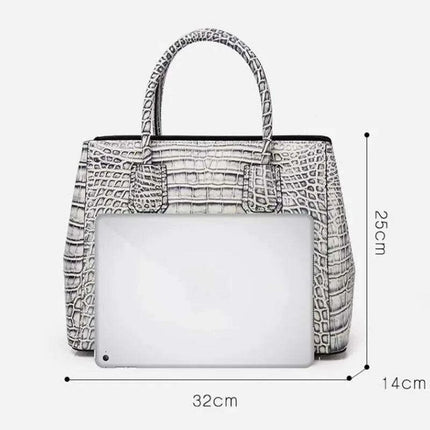 Exquisite Alligator Pattern Leather Tote for Elegant Women