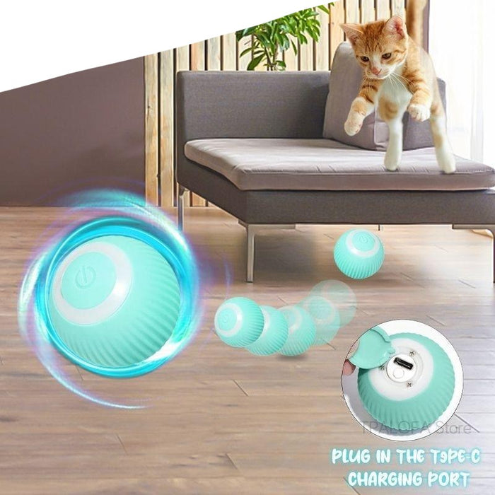 Rotating Interactive Smart Ball Toy for Indoor Cats - Keep Your Kitty Entertained