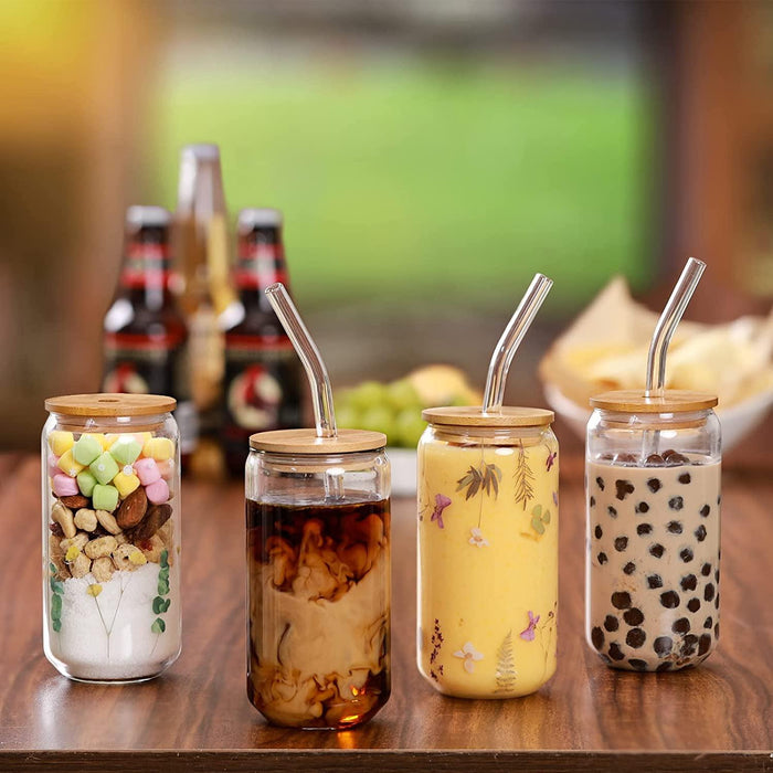 Refreshing Glass Tumbler Set for Gourmet Beverages - Set of 4 Elegant Drinkware Pieces