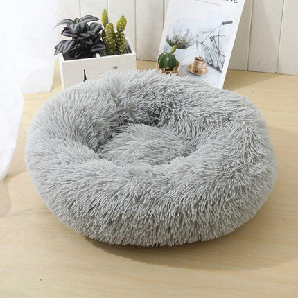 Luxury Plush Round Pet Bed - Cozy Retreat for Cats and Dogs