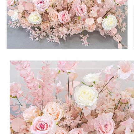 Charming Pink Floral Wedding Arch Set for Enchanting Decor Makeover