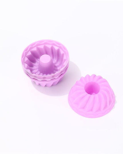 6-Pack Non-Stick Silicone Round Baking Molds for Cupcakes and Muffins