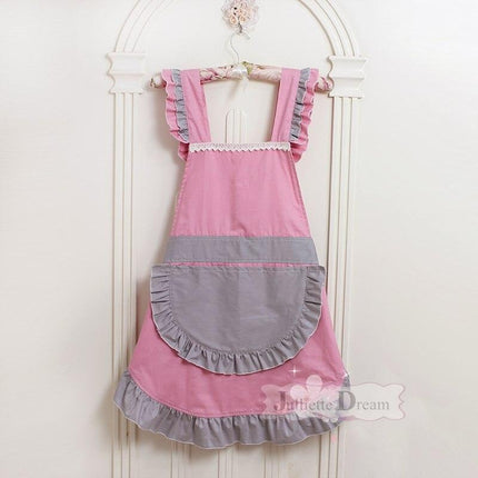 Elegant Korean Lace Cooking Apron for Stylish Chefs