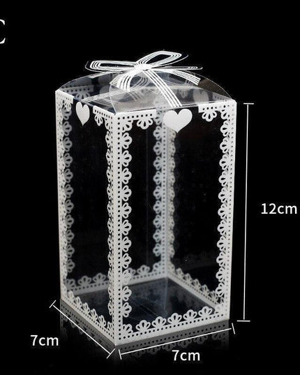 Chic Transparent Lace Design PVC Gift Boxes - Set of 10 for Elegant Gift Presentation