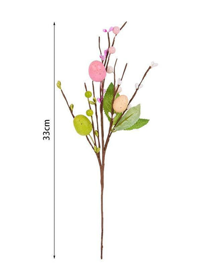 Vibrant Easter Egg Floral Foam Tree Branch: Whimsical Home Decor Accent