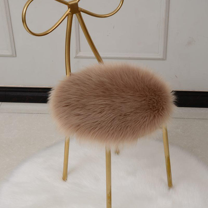 Luxurious Wool Round Chair Cushion - Soft Non-Slip Seating Pad