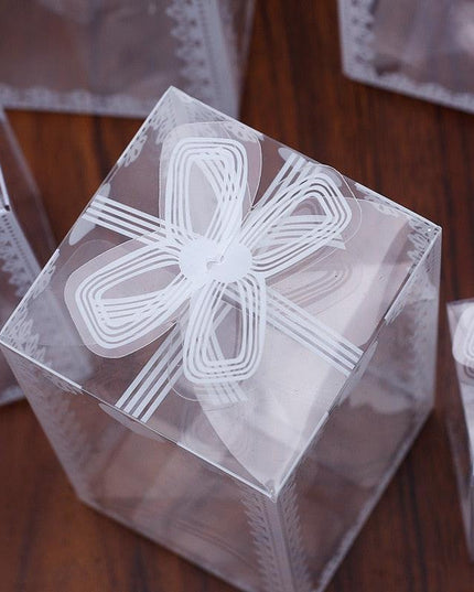 Chic Transparent Lace Design PVC Gift Boxes - Set of 10 for Elegant Gift Presentation