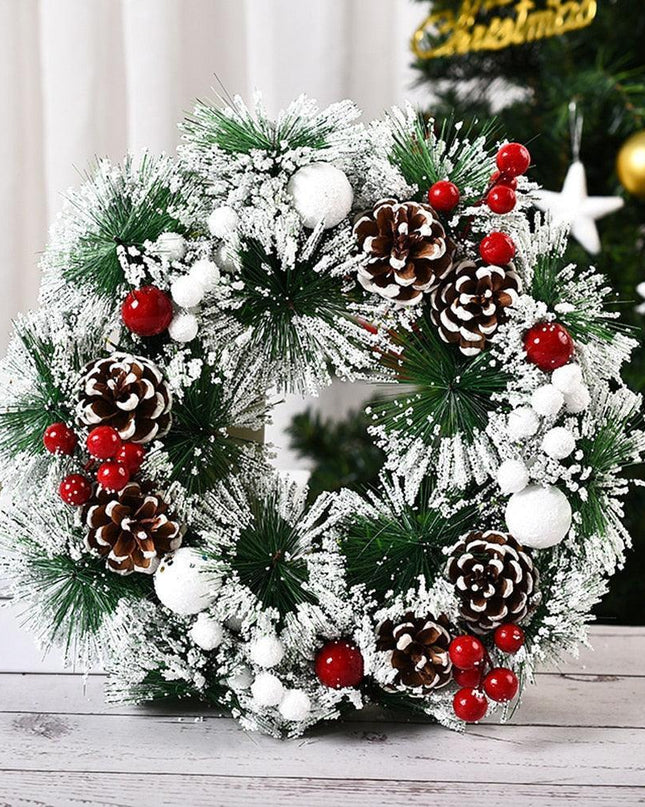 Elegant Pinecone and Berry Holiday Wreath Collection with Decorative Accents