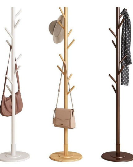 Chic Botanica Freestanding Wooden Coat Rack - Elegant Organizer for Jackets, Hats, and Bags