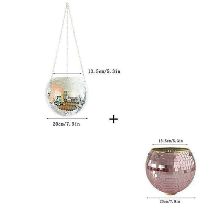 Disco-Inspired Hanging Planter for Chic Greenery Accent
