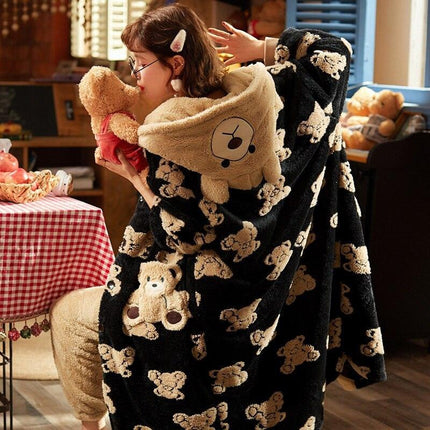 Cozy Elegance: Plush Coral Velvet Women's Bathrobe for Winter Relaxation