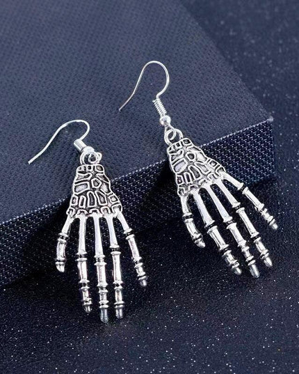 Gothic Skeleton Skull Dangle Earrings - Handmade Halloween Statement Jewelry for Fearless Fashionistas