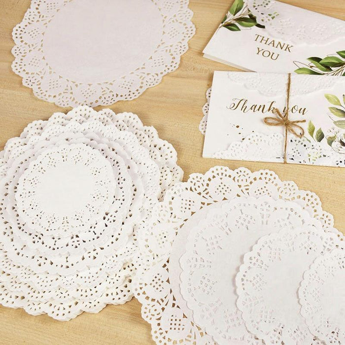 Elegant White Lace Paper Doilies Bundle - Versatile Decor Set for Special Occasions