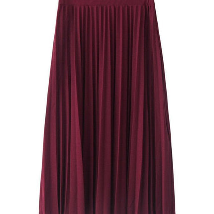 Trendy Black and Pink High-Waisted Pleated Skirt Inspired by Korean Fashion