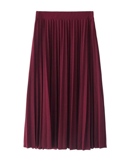 Trendy Black and Pink High-Waisted Pleated Skirt Inspired by Korean Fashion