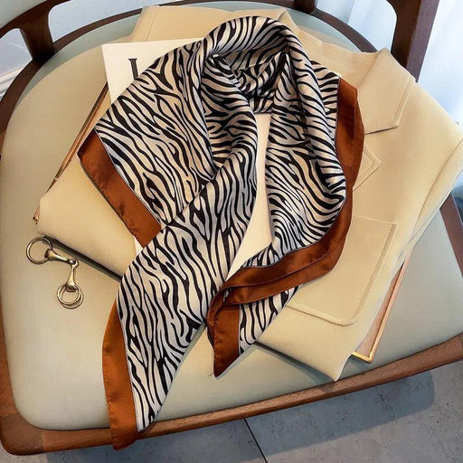 Luxury Leopard Print Silk Square Scarf - Elevate Your Style