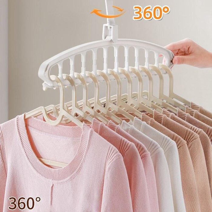 Closet Space Optimization System with Multi-Port Hanging Rack and Scarf Storage