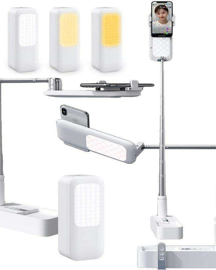 Ultimate Content Creator Selfie Kit: Expandable Tripod with Bluetooth Lighting & Remote