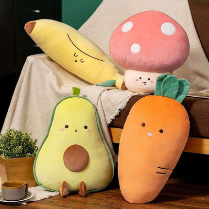 Adorable Avocado and Banana Plush Cushion - 55cm Soft Pillow for Kids